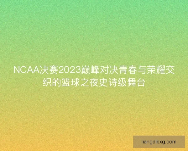 NCAA决赛2023巅峰对决青春与荣耀交织的篮球之夜史诗级舞台