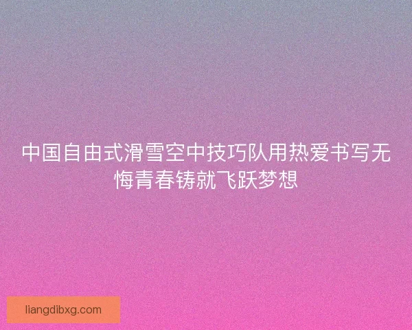 中国自由式滑雪空中技巧队用热爱书写无悔青春铸就飞跃梦想