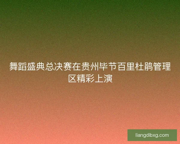 舞蹈盛典总决赛在贵州毕节百里杜鹃管理区精彩上演